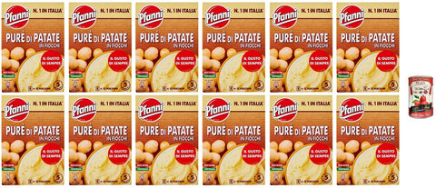 12 x Pans, Potato Flakes Puree, Ready in 5 Minutes, 300 g + Italian Gourmet Pelati 400 g