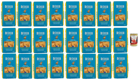 De Cecco Rombi n°121 – Pasta 24 x 500 g | Slow Drying | High Quality Durum Wheat Semolina | Cooking 12 min (al dente 10) | Ideal Sauces & Gratins | Made in Italy + Italian Gourmet Polpa 400 g