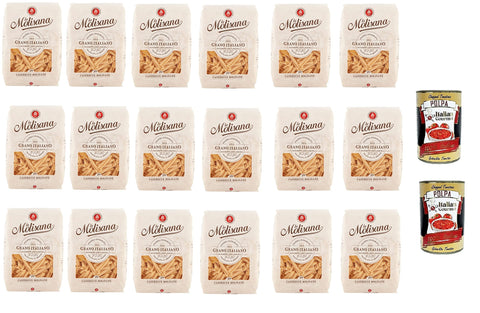 24 x La Molisana Casarecce Molisane N.29 Pasta Lenta Lavorazione Pasta Made of Durum Wheat Semolina Bronze Drawing 500 g + 2 x Italian Gourmet Polpa