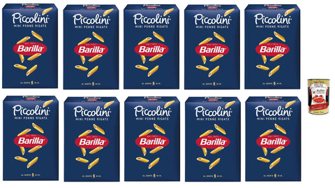 Barilla Pasta Piccolini Mini Penne Rigate, 10 x 500 g + Italian Gourmet Polpa 400 g