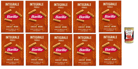 Barilla Integrale Fusilli - Whole Grain Durum Wheat Noodles - Rich in Fibre, 100% Whole Grain - Perfect Spiral Shape for Sauces - Cooking Time al Dente 11 Minutes - 10x [500g] + Italian Gourmet Polpa