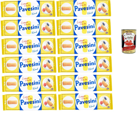 12 x Barilla Pavesi Pavesini Biscuits Italy Biscuits 200 g Cake Cookies Biscuit Snack + Italian Gourmet Polpa 400 g