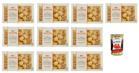 Rummo Tagliatelle N° 107 Pasta Lenta Lavorazione Pasta Made of Durum Wheat Semolina Bronze Drawing 10 x 500 g + Italian Gourmet Polpa 400 g