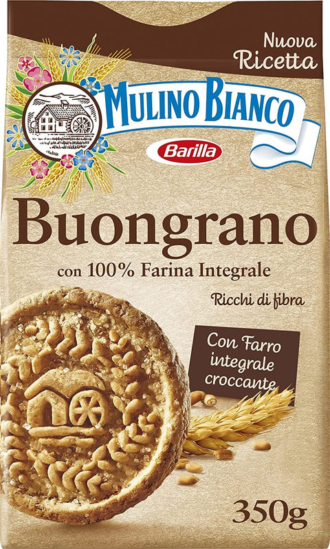6 x Mulino Bianco Biscuits Buongrano 100% Whole Grain 350 g Biscuits Cookies Cake