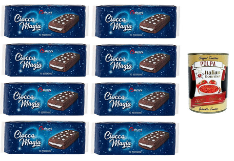 BALCONI Ciocco Magia Merendine Chocolate Magic Snacks 8 x 280 g + Italian Gourmet Polpa 400 g