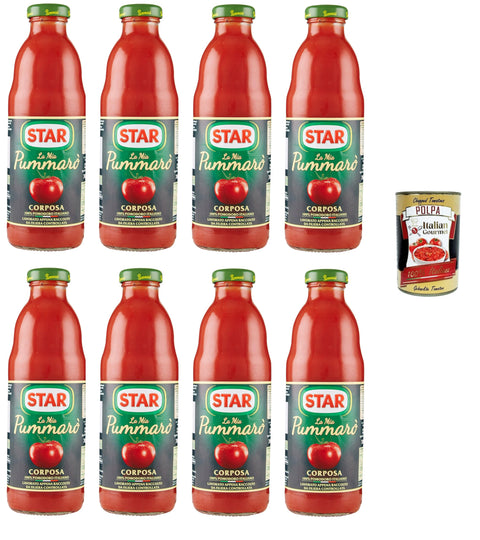 Star la mia Passata di Pomodoro Pummarò Corposa My Full-bodied Pummarò Tomato Puree 8 x 700 g + Italian Gourmet Polpa 400 g