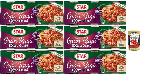 Star il mio Gran Ragù Extra Gusto with 100% Italian Meat, N.1 in Italy, 6 x Pack of 3 Tins of 100 g + Italian Gourmet Polpa 400 g