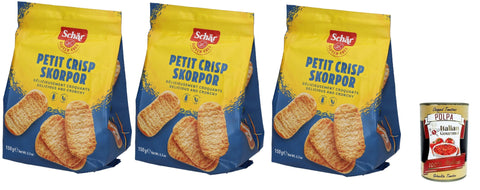 Schär Crostini Senza Glutine, Gluten-Free Croutons, Specially Developed for People with Gluten Intolerance, 3 x 150 g + Italian Gourmet Polpa 400 g