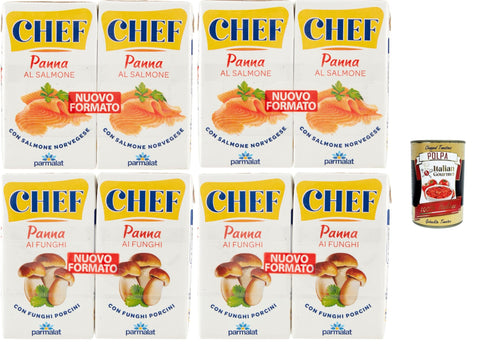 Parmalat Chef Besciamella Classic Bechamel Sauce for Cooking 3 x 200 ml Natural Ingredients Ready for Cooking + Italian Gourmet Polpa 400 g