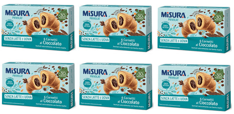 Misura Privolat Cornetti al Cioccolato Senza Latte e Uova Croissants with Chocolate Filling without Milk and Egg 290 g Pack of 6