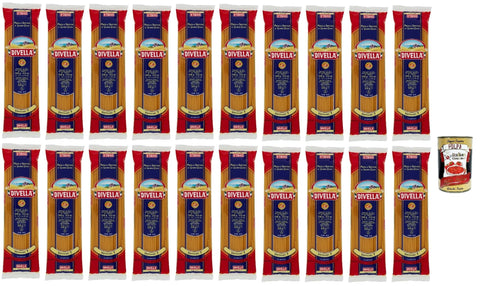 Divella Pasta 100% Italian Vermicelli N° 7, Durum Wheat Semolina Pasta, Cooking 9 Minutes 20 x 500 g + Italian Gourmet Polpa 400 g