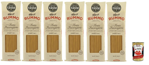 Rummo Spaghetti No.3 6 x 500 g | Durum Wheat Semolina, al Bronzo - Slow Dried, Extra Bite-Resistant & Aromatic - Premium Storage Pack Family & Gastro + Italian Gourmet Polpa