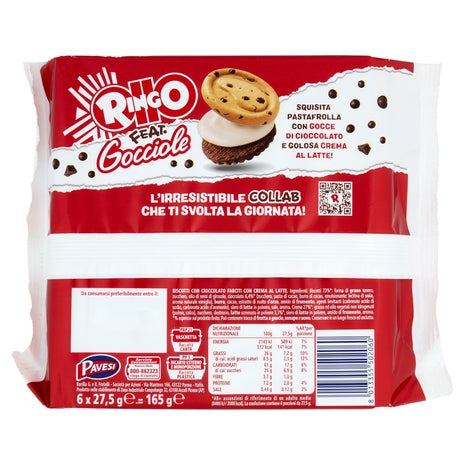 3x Ringo Feat. Gocciole Limited Edition Snack 6 Servings 165g