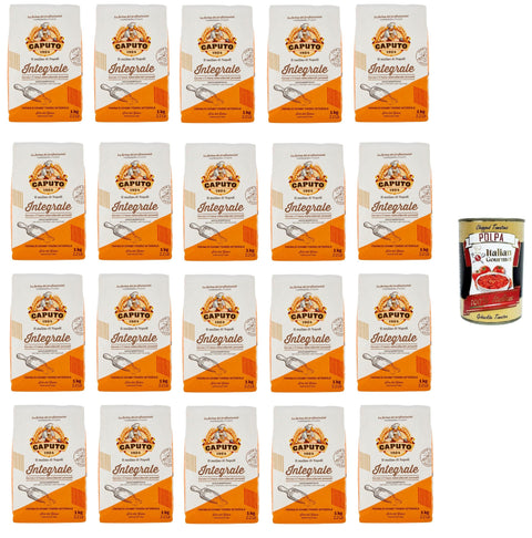 20x Caputo Farina integral whole grain flour flour tender whole grain wholemeal flour 1 kg + Italian gourmet polpa 400 g