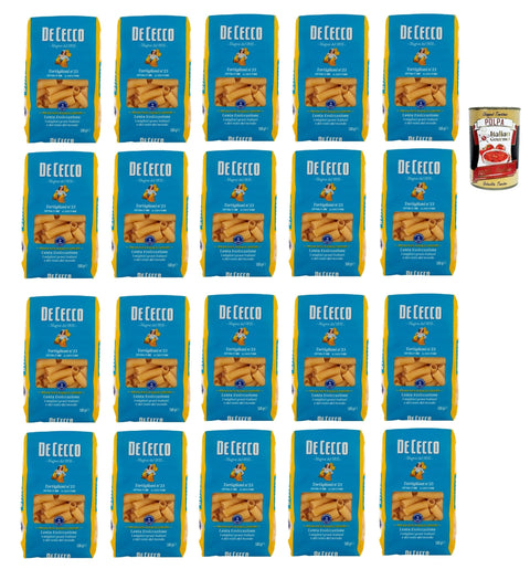 De Cecco Tortiglioni N°23, 100% Italian Pasta Pasta, 20 x 500 g + Italian Gourmet Polpa 400 g