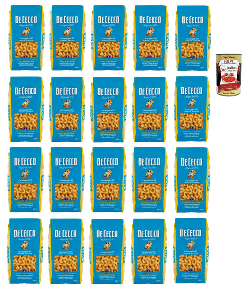 De Cecco Cavatappi N°87, 100% Italian Pasta Pasta, 20 x 500 g + Italian Gourmet Polpa 400 g