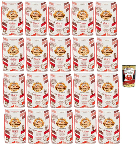 Caputo Cuoco, Soft Wheat Flour "00" Chef's Flour, Pizza Flour with Elastic and Resistant Gluten for Substantial Dough, 20 x 1 kg + Italian Gourmet Polpa 400 g