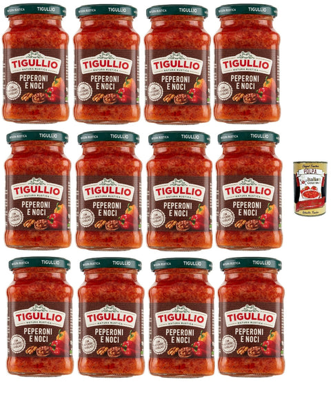 Star Tigullio GranPesto Pesto Peperoni e Noci, Pepper and Walnuts 12 x 190 g Sauce Gluten Free Cooking Sauces + Italian Gourmet Polpa 400 g
