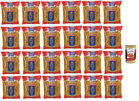 Divella Pasta 100% Italian Mezzani Tagliati 35, Durum Wheat Semolina Pasta, Cooking 8 Minutes 24 x 500 g + Italian Gourmet Polpa 400 g