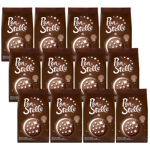 MULINO BIANCO Pan di stelle - Italian Chocolate Cookies with Frosted Stars 350 g x 12 Plots (Star Pan, x12)