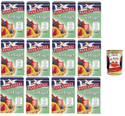 Paneangeli tortagel, gelatin per cake alla frutta tortagel, jellies for fruit cakes, 12 x 42 g + Italian Gourmet Polpa di Pomodoro 400 g