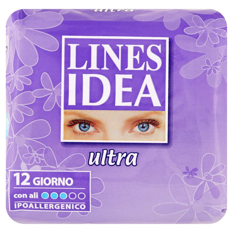 Lines – Absorbent Idea, Ultra Day with Wings, Hypoallergenic – Pack of 12