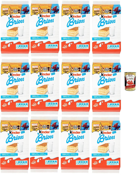 Children's Brioss con Latte 12 x 280 g (120 Snack Cakes) - Soft Milk Biscuit, Individually Wrapped, No Palm Oil, Ideal for Breakfast & Break, Family Supply + Italian Gourmet Polpa