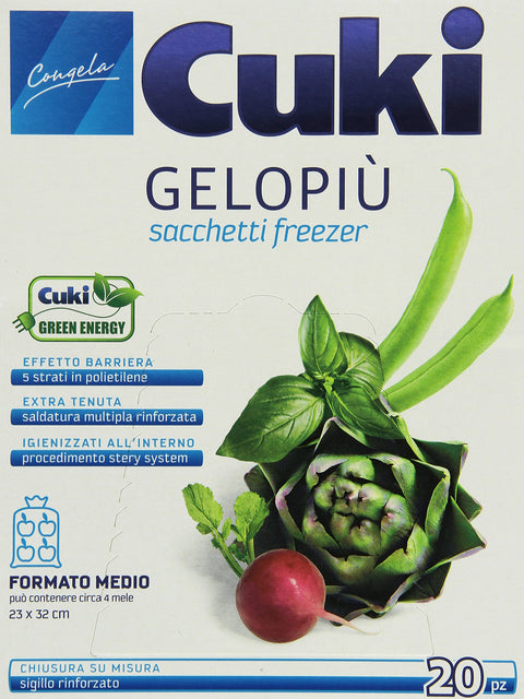 Cuki gelopiu Freezer Bags – ', Medium Format 23 x 32 cm – Pack of 20