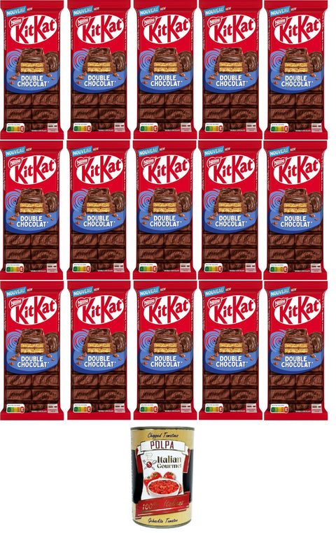 Nestlé Kitkat Double Chocolate Bar Crispy Waffle with Creamy Chocolate Filling and Covered with Marbled Chocolate, Pack of 15 (15 x 99 g)