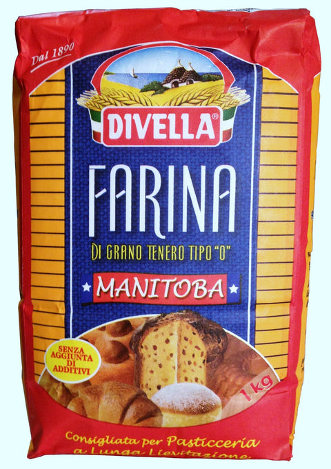 Flour Manitoba Divella - Wheat Flour Type 0 - 1 kg Bag - Farina di Grano Tenero Tipo 0
