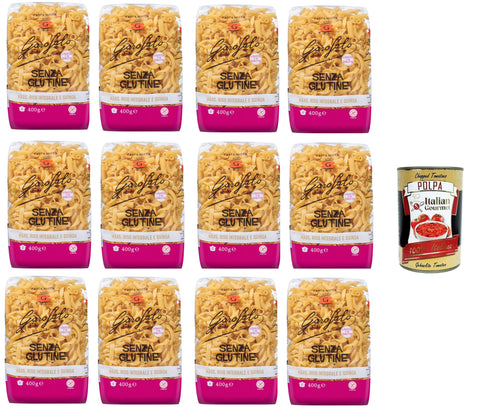 Garofalo Pasta Mista Senza Glutine, Gluten-Free Pasta from Corn, Natural Rice and Quinoa 6 x 400 g + Italian Gourmet Polpa 400 g