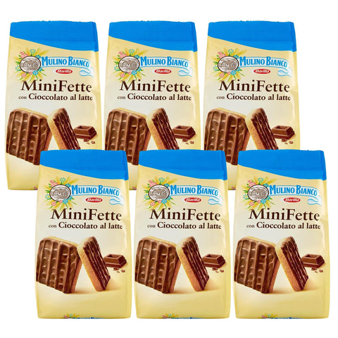 Mulino Bianco Mini Fette Italian Mini Cookies with Milk Chocolate Coating 110 g (x6)