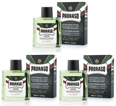 Proraso Proraso Green Aftershave Lotion 100 ml Pack of 3