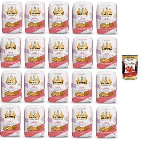 Caputo Alba, Soft Wheat Flour 00 Ideal for Brioches, Doughnuts and Puff Pastry 20 x 1 kg + Italian Gourmet Polpa 400 g