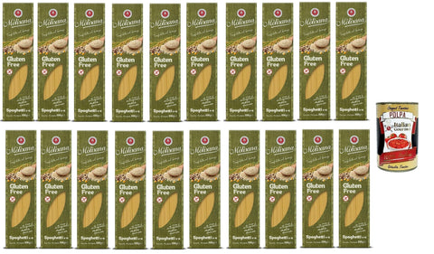 20 x La Molisana, spaghetti n. 15 Senza glutine, gluten-free pasta with full rice, corn and quinoa, gluten free, 400 g + Italian gourmet polpa 400 g