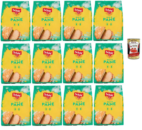 Schär Mix Pane - Mix B Preparato per Pane e Impasti Lievitati Senza Glutine, Mix for Bread, Ready for Cooked, Gluten-Free Dough, 12 x 500 g + Italian Gourmet Polpa 400 g