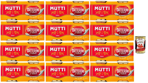 Mutti salsa datterini pomodorini pelati, Mutti Datterini peeled cherry tomatoes, delicate and sweets, pasta sauce, 100% Italian tomatoes 24 x 220 g + Italian gourmet polpa 400 g