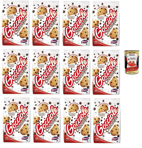 Pavesi Barilla Biscuits Gocciole 500 g Italy Biscuits Cookies Cake Brioche + Italian Gourmet Polpa 400 g Pack of 12