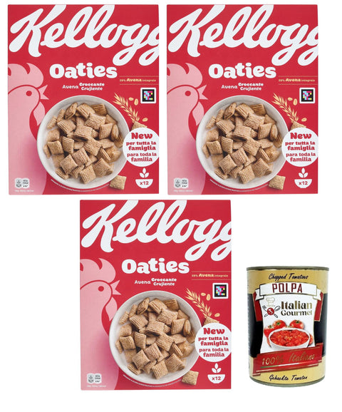 Kellogg's Oaties Original Avena Croccante Crispy Oats 3 x 360 g + Italian Gourmet Polpa 400 g