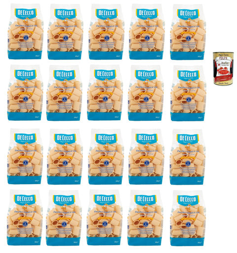 De Cecco Le Specialità Paccheri Rigati N°130, 100% Italian Pasta Pasta, 20 x 500 g + Italian Gourmet Polpa 400 g
