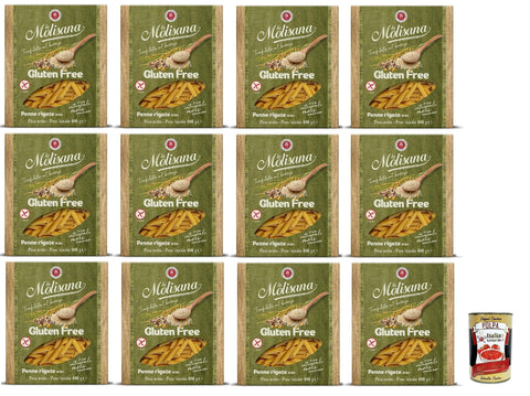 La Molisana, Penne Rigate n. 20 Senza Glutine, Gluten-Free Pasta and Bronze Drawing with Whole Rice, Corn and Quinoa, Cooking Time 10 Minutes, 12 x 400 g + Italian Gourmet Polpa 400 g