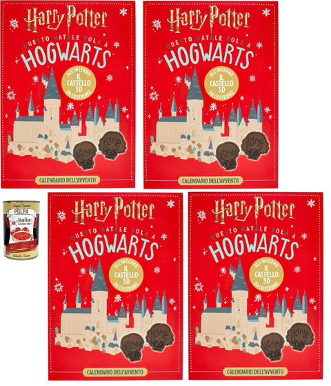 Sperlari Harry Potter Advent Calendar - 3D Hogwarts Castle for Crafts, with Milk Chocolate & Figures to Cut Out - 4 x 200 g + Italian Gourmet Polpa 400 g