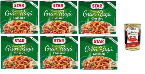 Il Mio Gran Ragù Star Classico, N.1 in Italy, Tomato Sauce 12 x 180 g Sauce Tomato Soup, Meat and Tomato Sauce + Italian Gourmet Polpa 400 g