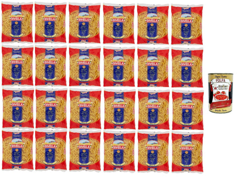 Divella Pasta 100% Italian Pasta Mista 41, Durum Wheat Semolina Pasta, Cooking 7 Minutes 24 x 500 g + Italian Gourmet Polpa 400 g