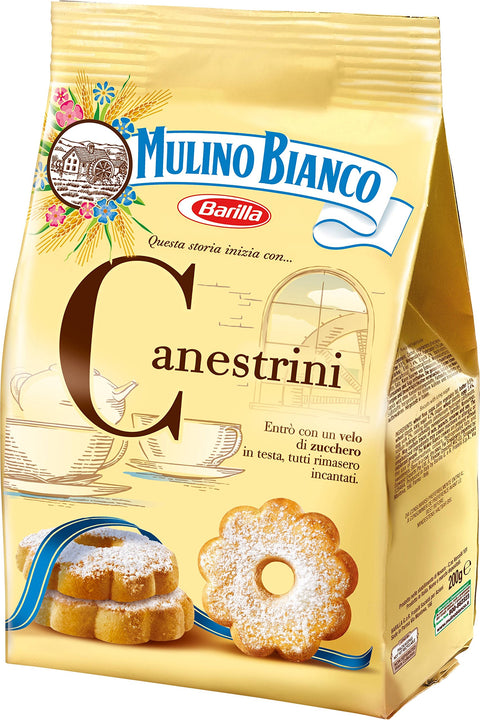 Mulino Bianco Canestrini Shortbread Biscuits with Ice Sugar 200 g - Pack of 10