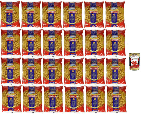 Divella Pasta 100% Italian Ziti Tagliati 33, Durum Wheat Semolina Pasta, Cooking 8 Minutes 24 x 500 g + Italian Gourmet Polpa 400 g