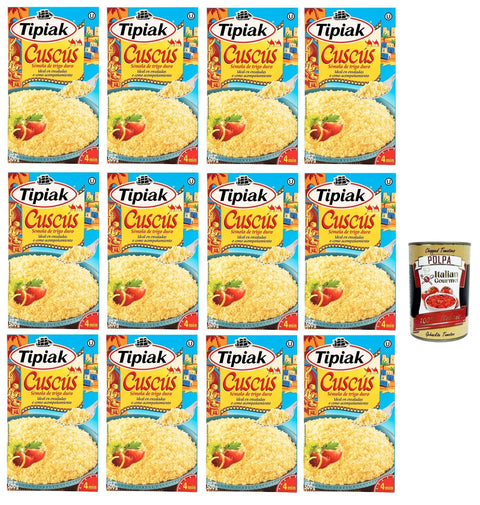 Tipiak Cous Cous 12 x 500 g + Italian Gourmet Polpa di Pomodoro 400 g Tin