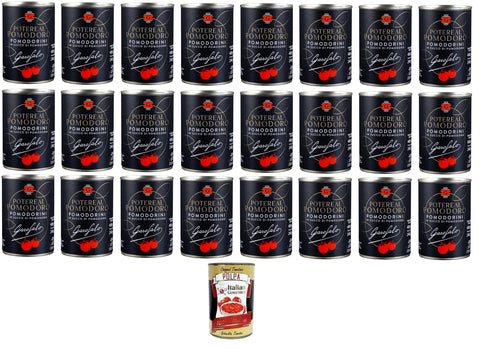 Garofalo Potere al Pomodoro Pomodorini, Cherry Tomatoes in Tomato Juice, 24 x 400 g + Italian Gourmet Polpa 400 g