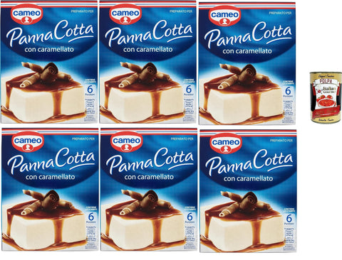 Cameo Panna Cotta Mix with Caramelised, Easy to Prepare Dessert, 1 Pack Mix and 1 Pack Caramelised, Box of 6 Servings, 6 x 97 g + Italian Gourmet Polpa 400 g
