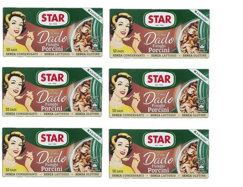 6x Star dado funghi porcini brodo porcini mushrooms soup cubes broth 10 pz